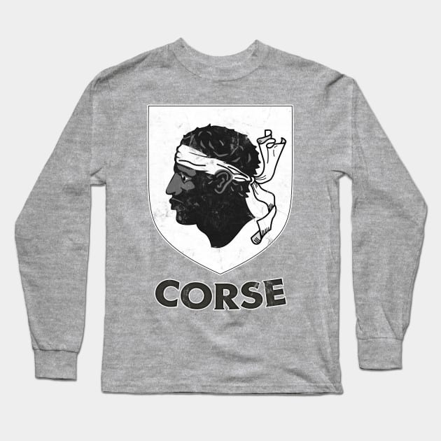 Corsica -- Vintage Style Crest Design Long Sleeve T-Shirt by DankFutura